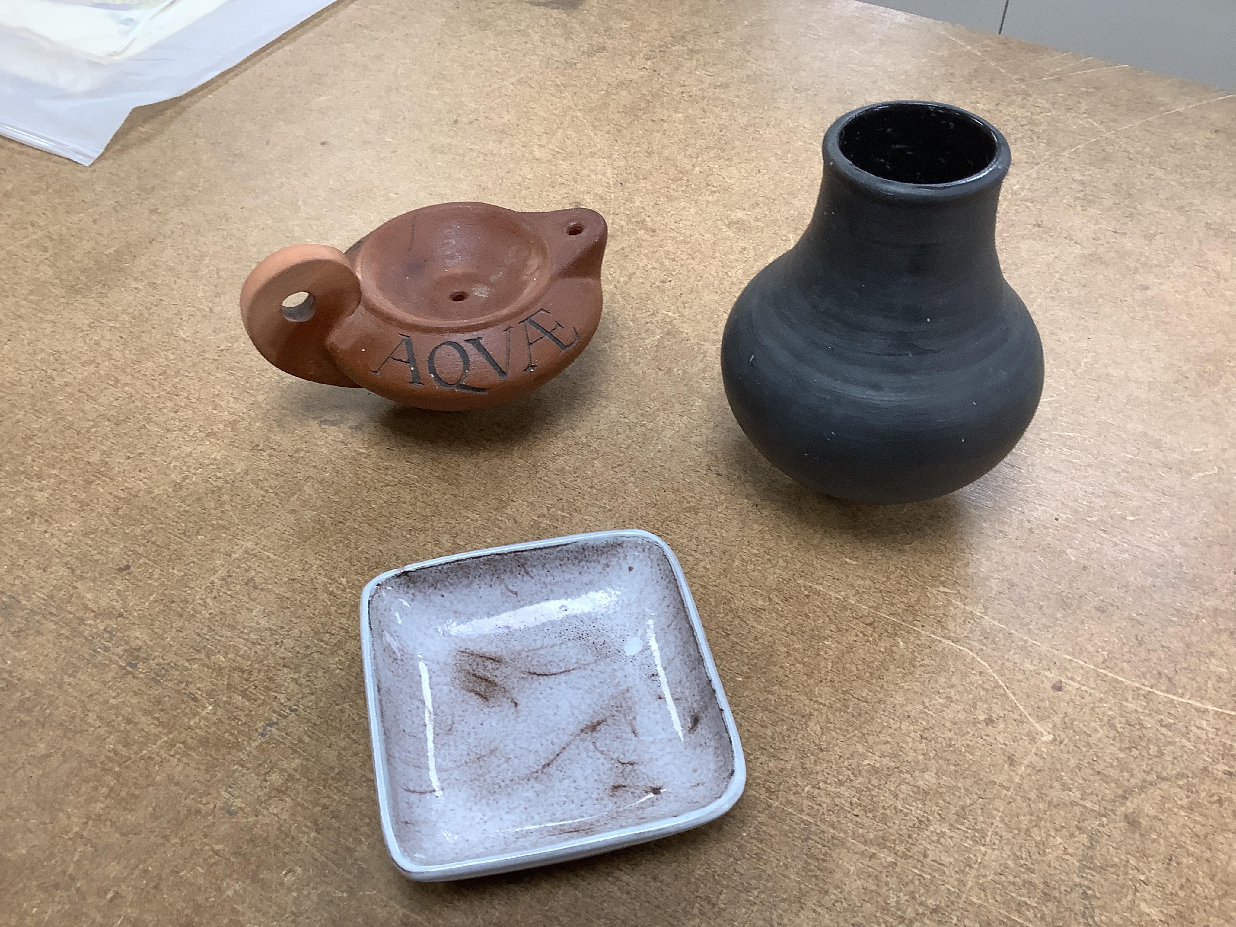 A collection of Bath and other signed studio pottery, largest 28cm in diameter. Condition - mostly fair/good
